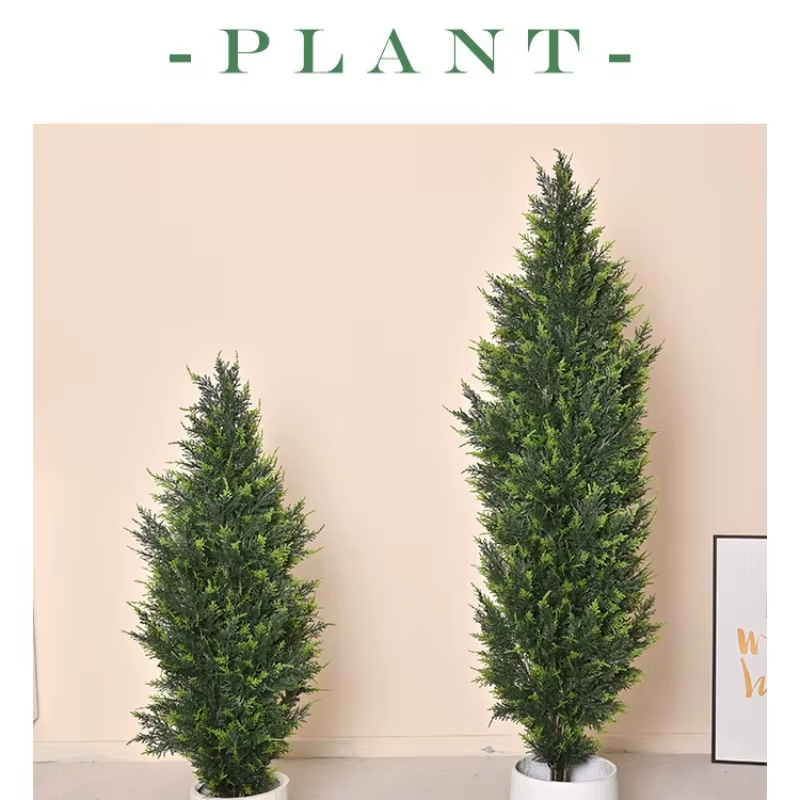 Simulé pin vert et cyprès, plantes de décoration intérieure, aménagement paysager, faux pin et cyprè