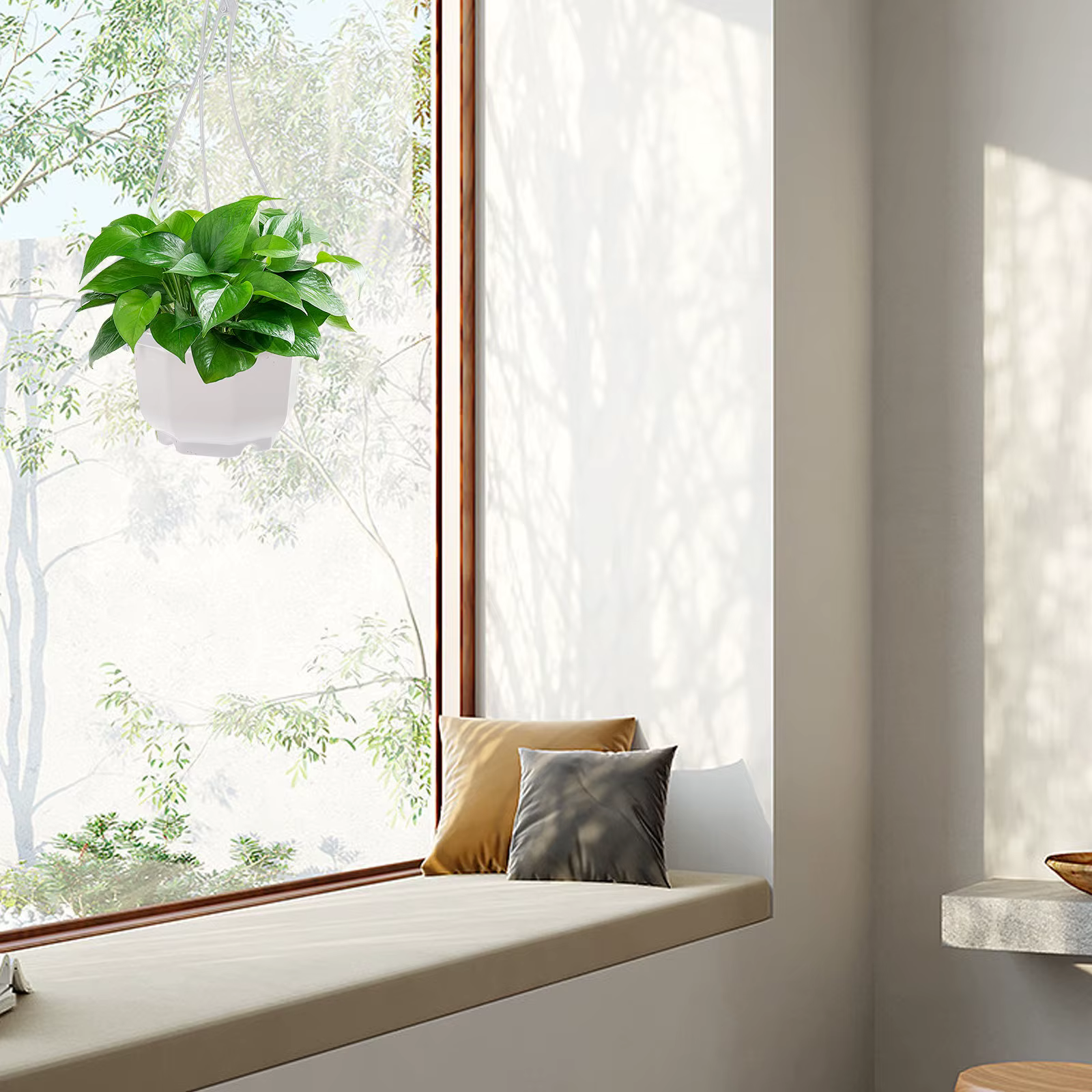 10 ensembles de pots de fleurs en plastique, jardinières suspendues pour l'intérieur et l'extérieur,