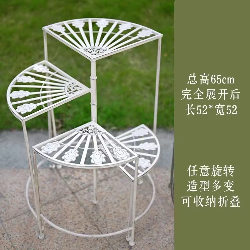 Support pour plantes en fer à Rotation multicouche, Patio extérieur, terrasse, étagères vertes, étag