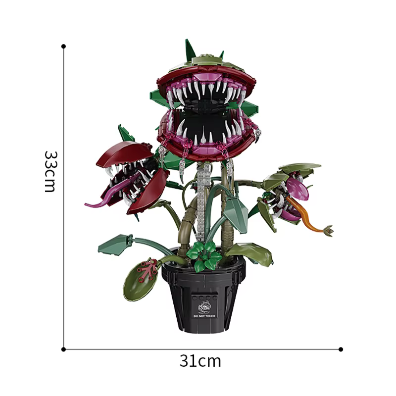 Plante carnivore créative en pot, fleur mangeuse d'hommes, blocs de construction, décoration de la m