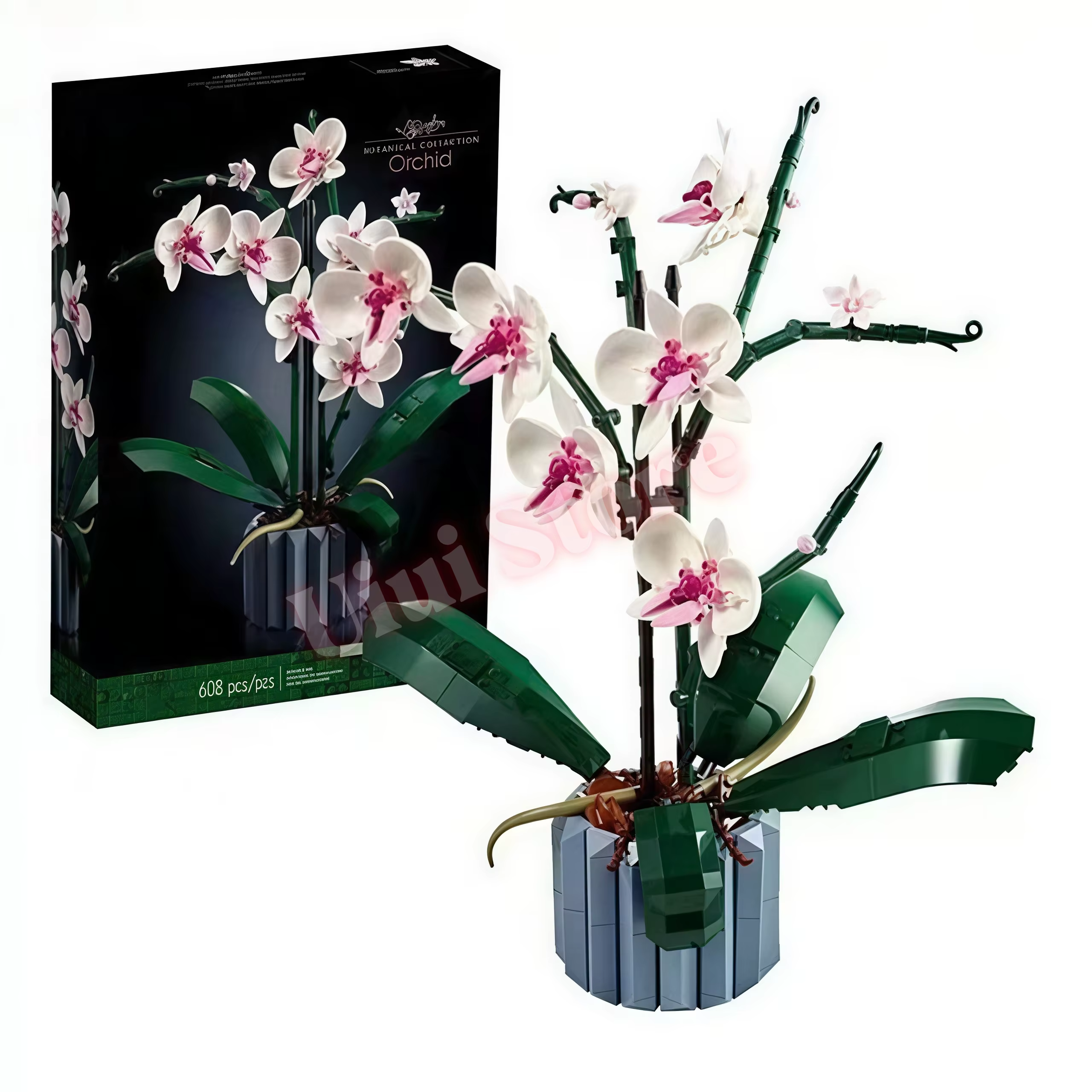 Ensemble de blocs de construction de fleurs artificielles : Orchidée, Tulipe, Tournesol – Modèle de 