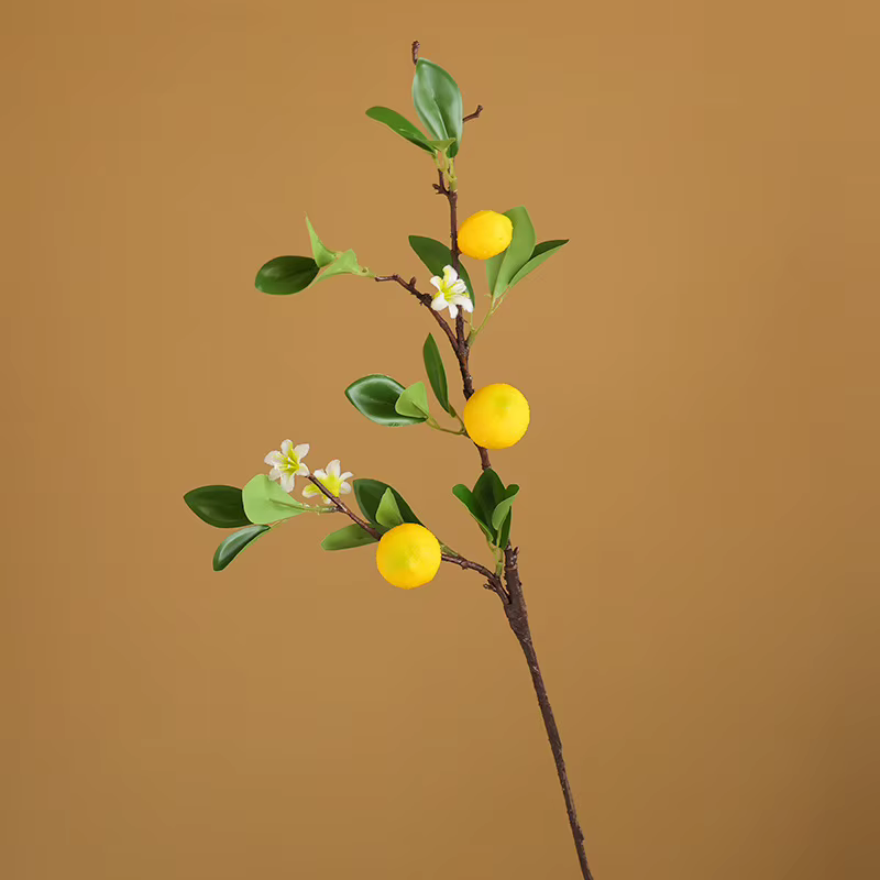 YOMDID-Citron jaune avec des fleurs blanches, fausse plante artificielle, décoration d'intérieur