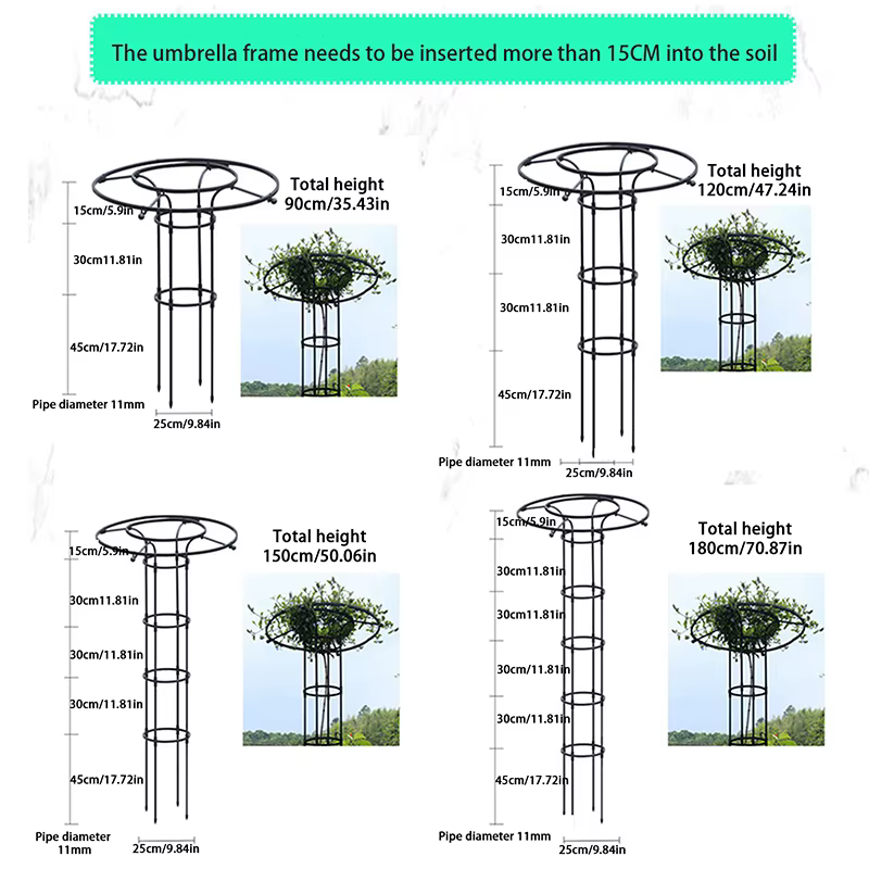 Treillis de Jardin pour Plantes Grimpantes, Tour Parapluie, Support DIY pour Pots de Fleurs