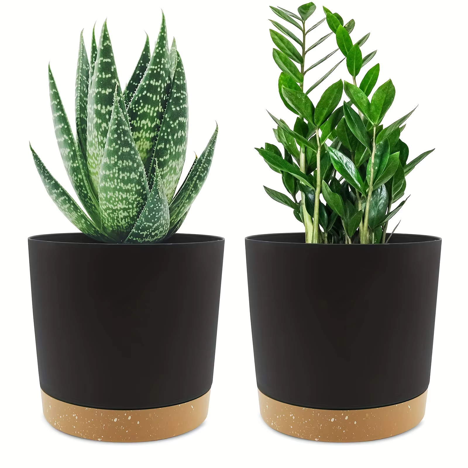 Lot de 2 pots de fleurs ronds de 6,5 pouces avec fond amovible, pour jardin extérieur et usage domes
