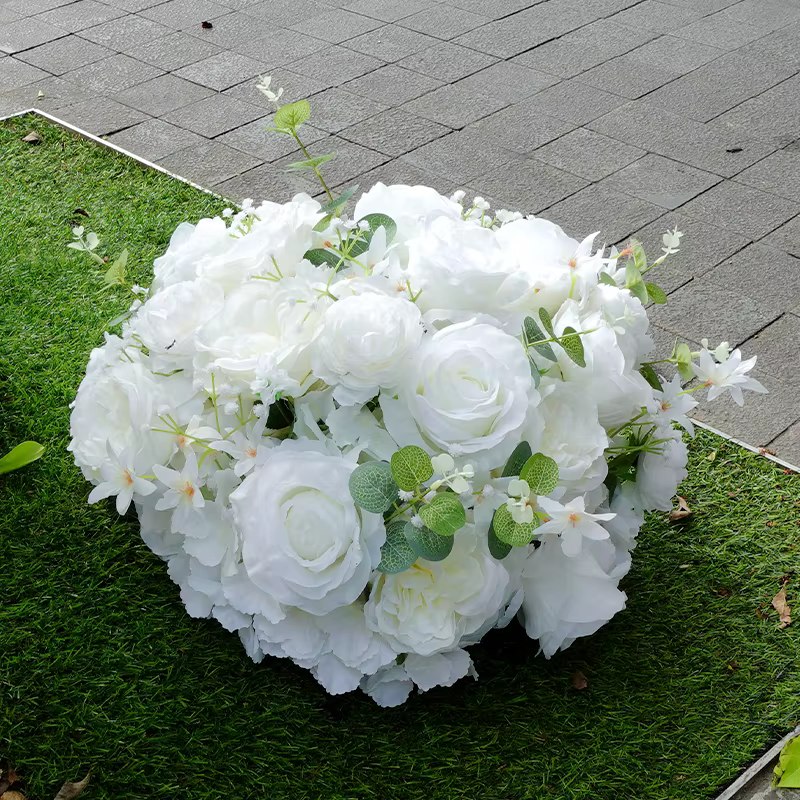 Bouquet de Fleurs Artificielles de Luxe, Grand Centre de Table, pour ix, Mariage, 40cm