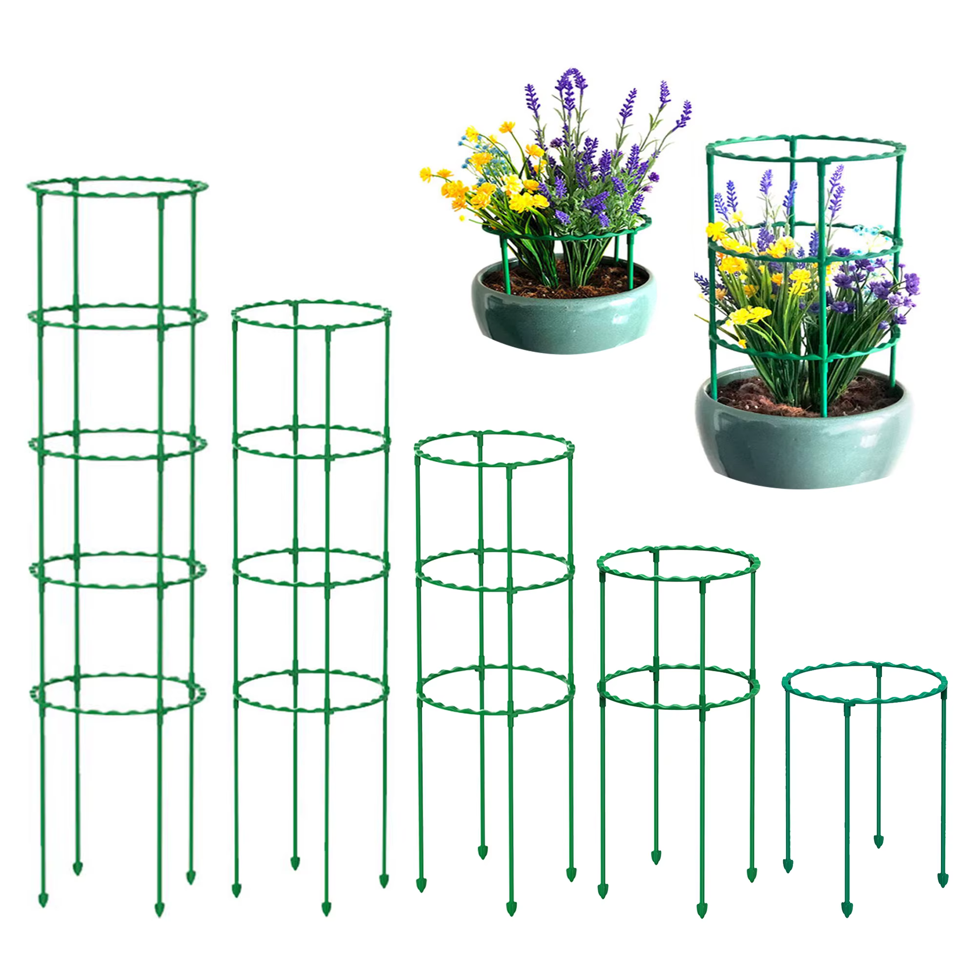 Support de vigne grimpante pour plantes en pot, cadre de Support en acier revêtu de plastique pour f