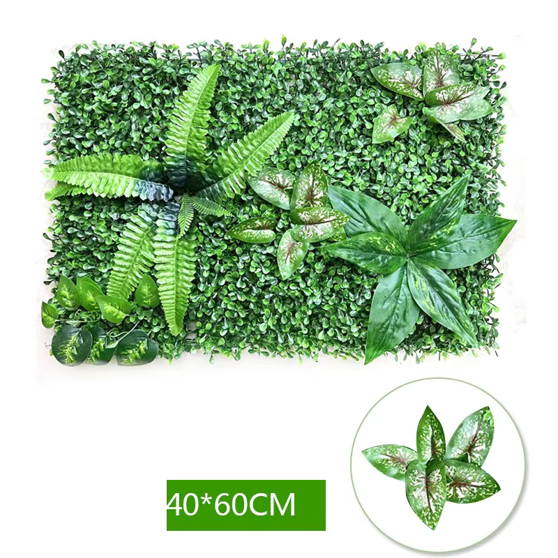 Feuilles persanes artificielles murales 40x60cm, plantes vertes, pelouse pour décoration de hall d'h