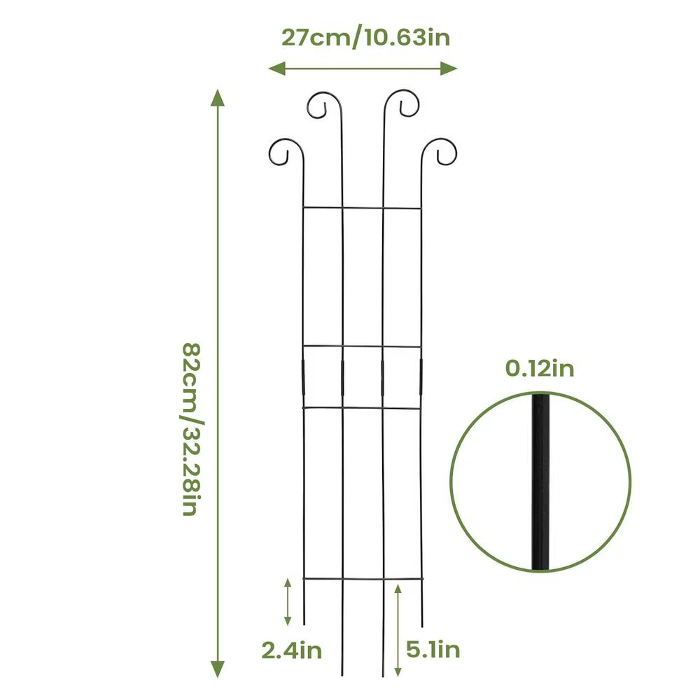 1 treillis métallique d'intérieur pour plantes, support de croissance verticale pour fleurs en pot, 