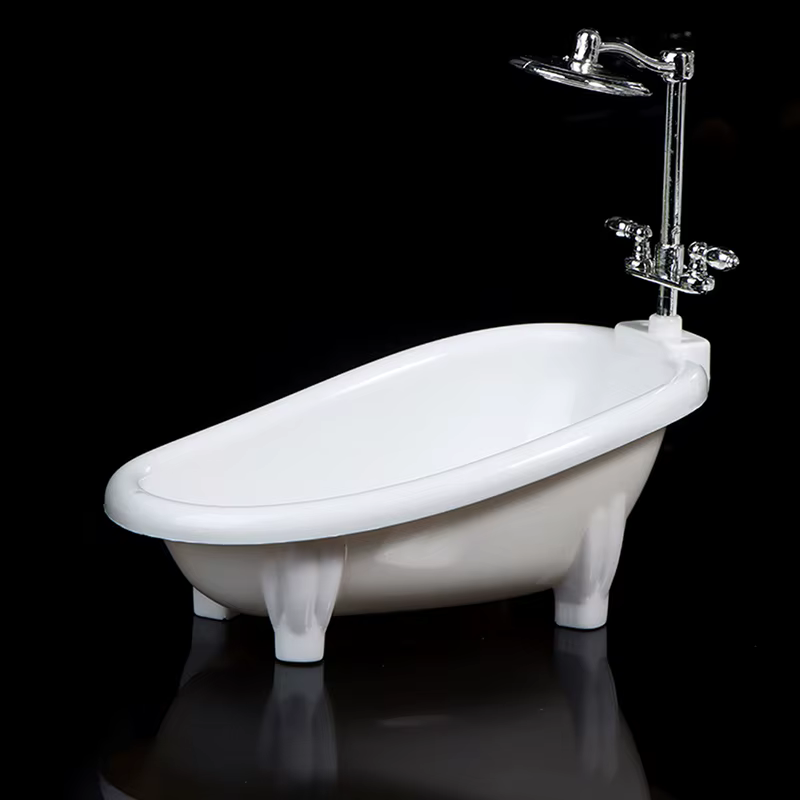 Meubles de baignoire miniatures pour maison de poupée, accessoires de salle de bains pour décoration