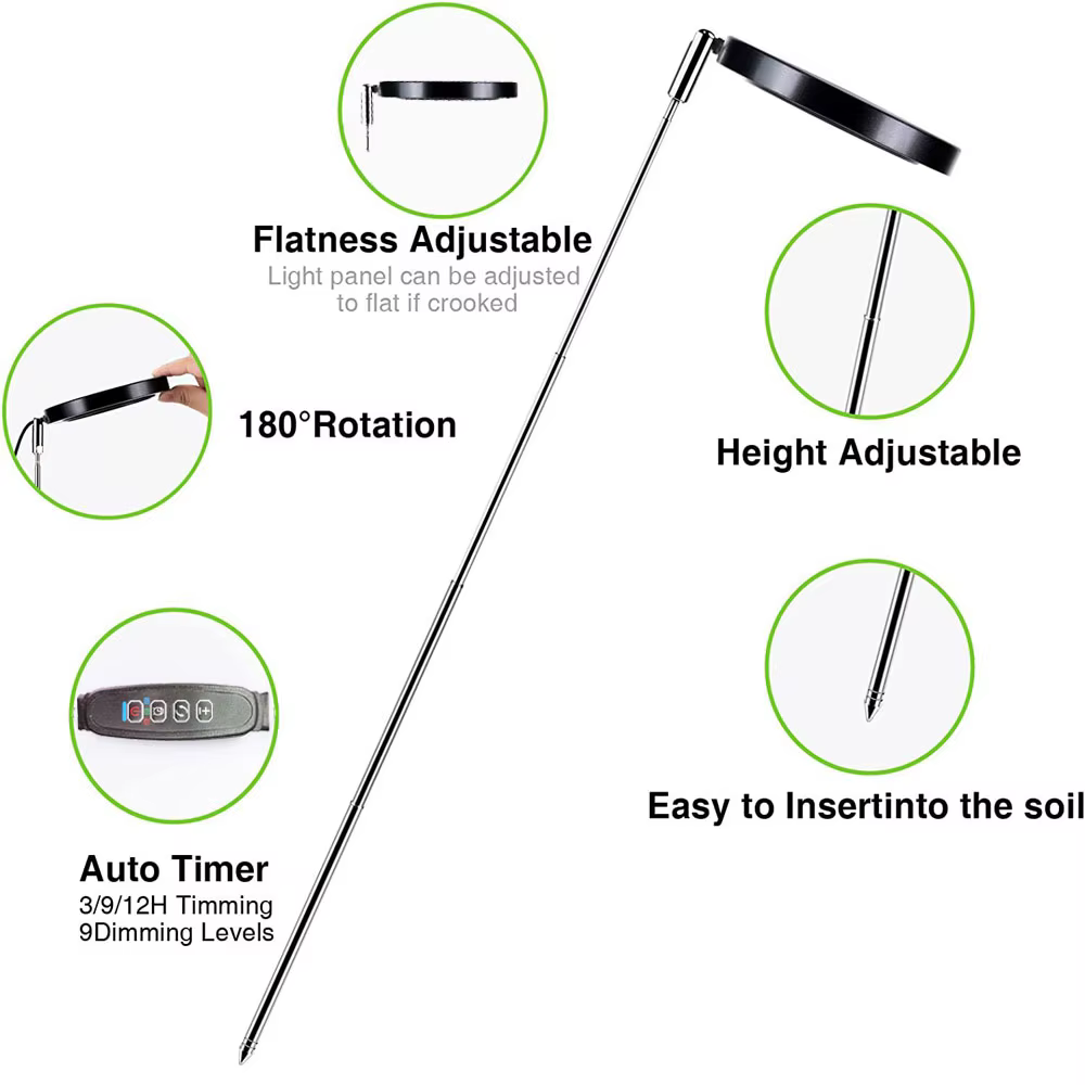 Lampe de culture LED à spectre complet pour plantes d'intérieur, lampe de croissance réglable en hau