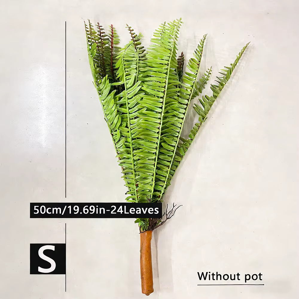 Grande plante artificielle persane de 50/65 cm, fausse branche de palmier, feuilles de fougère verte