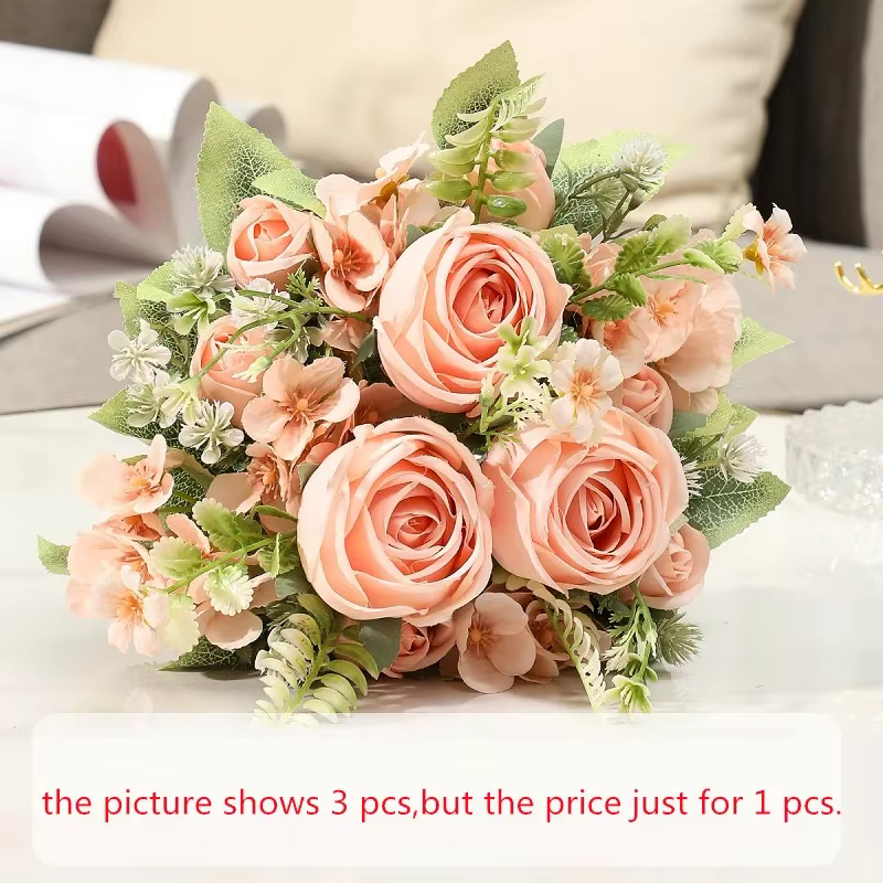 Bouquet de Roses artificielles en soie, décoration de maison, Simulation de fleur Kimberley, bourgeo