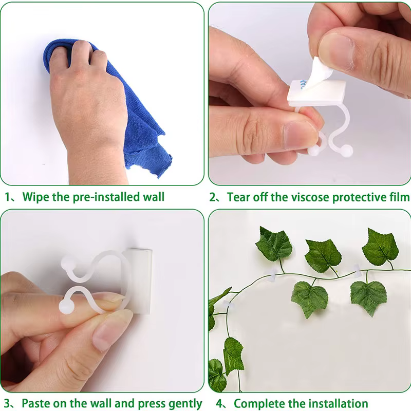 Clip d'escalade pour plantes de vigne, 10/30/50 pièces/sac, fixateur mural Invisible auto-adhésif, S