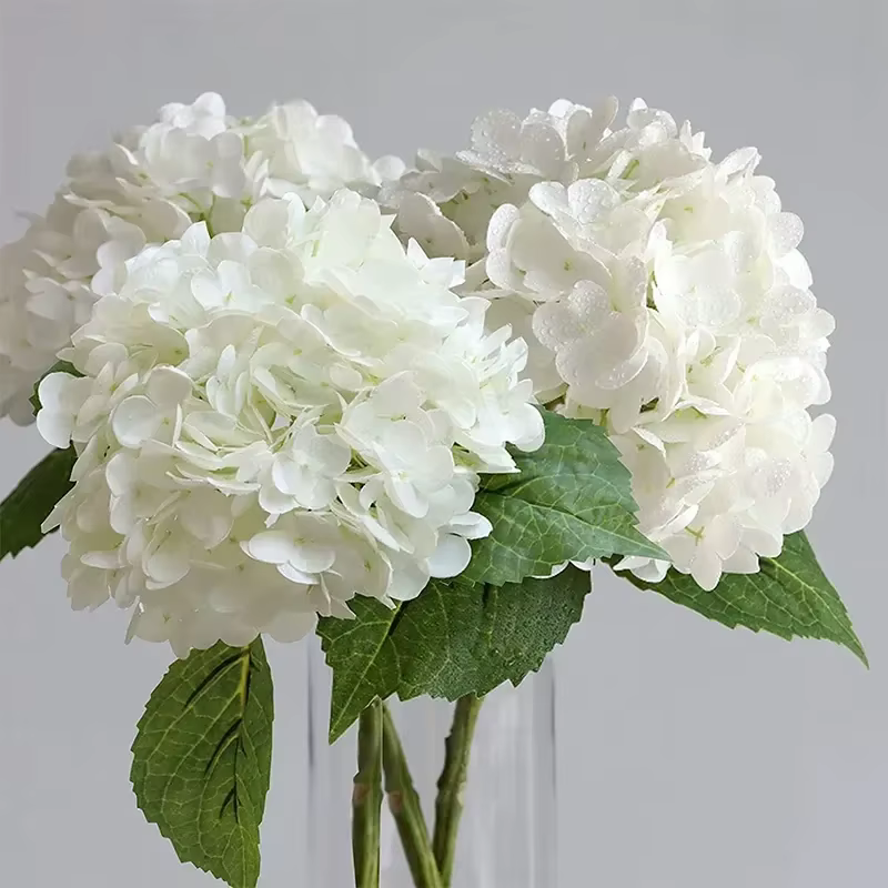Hortensia Artificiel en Latex au Toucher Réel, Grandes Fleurs pour la Décoration de la Maison, Bouqu