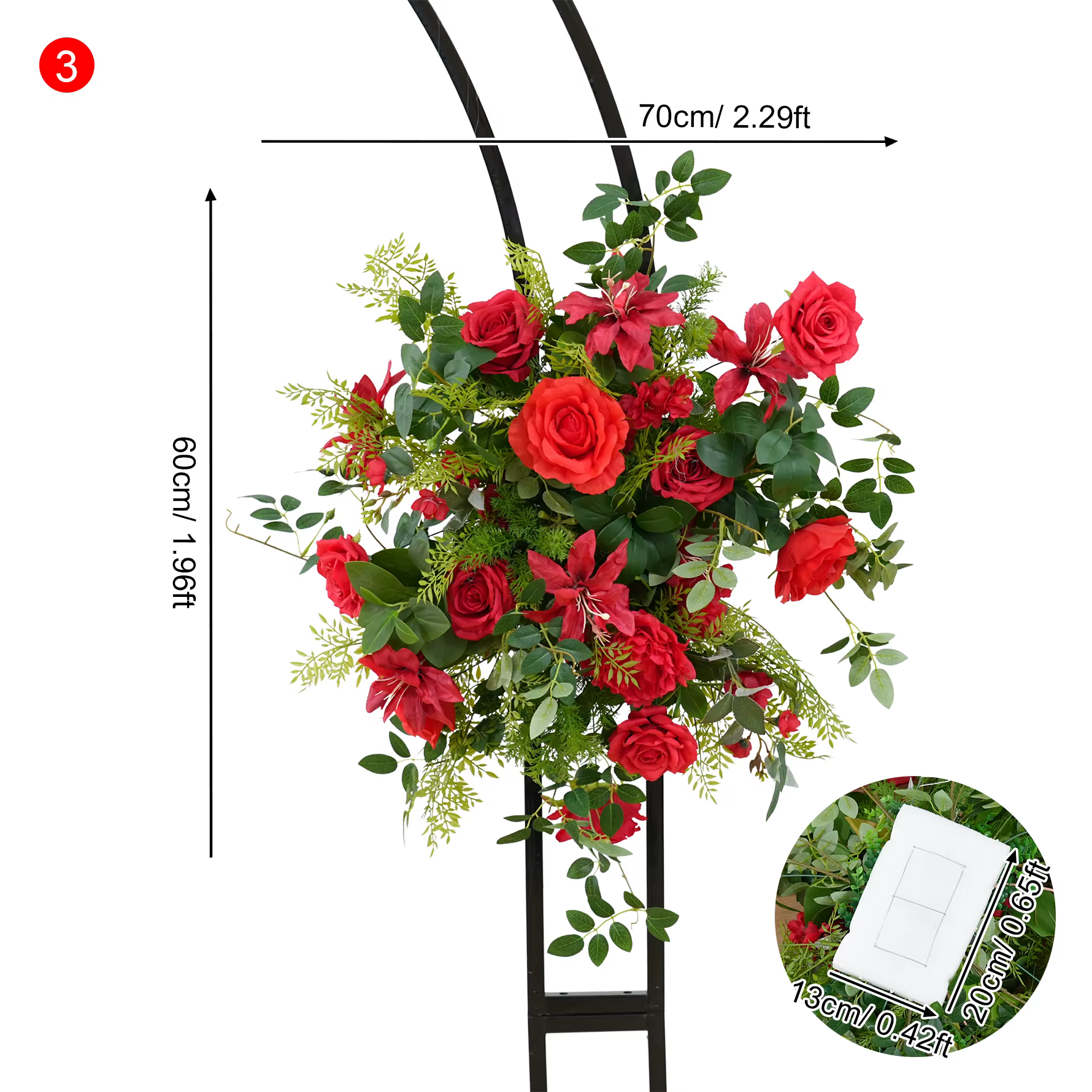 Mori vert Rose Rose accrocher fleur rangée mariage toile de fond arc décor allée sol Floral événemen