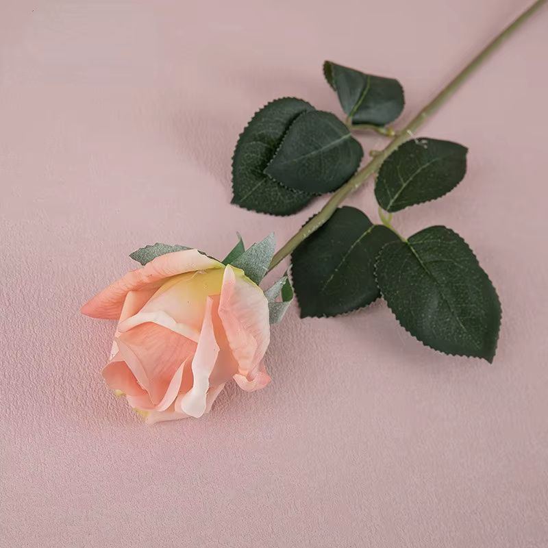 Fausse fleur en latex hydratante au toucher réel, branche de poubelle de simulation, rose blanche ar