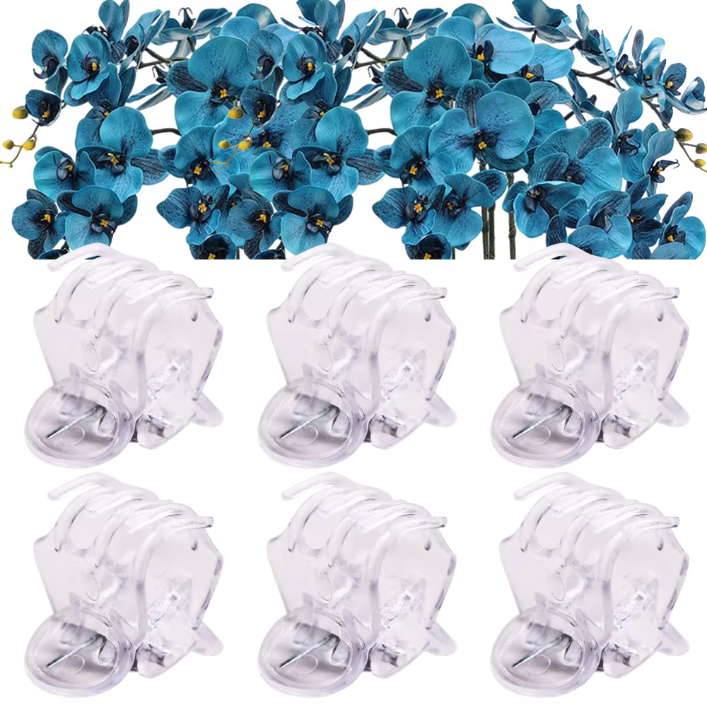 20-1000 pièces transparent 6 griffes orchidée Clips en plastique papillon fleurs Support clair fixat