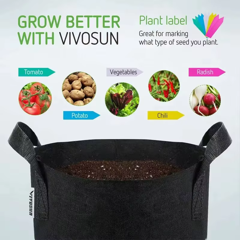 Sac de plantation en feutre, sac de culture de légumes/fleurs/plantes/champignons pot de fleurs en t