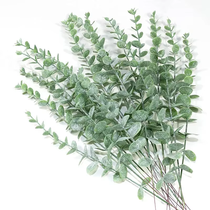 Feuilles d'eucalyptus vertes artificielles, fausses fleurs pour la maison, le bureau, centre de tabl