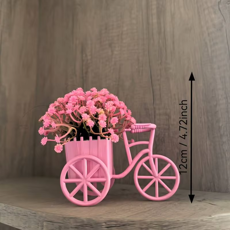 Panier de fleurs de vélo de style moderne de luxe léger avec de belles fleurs artificielles et souff