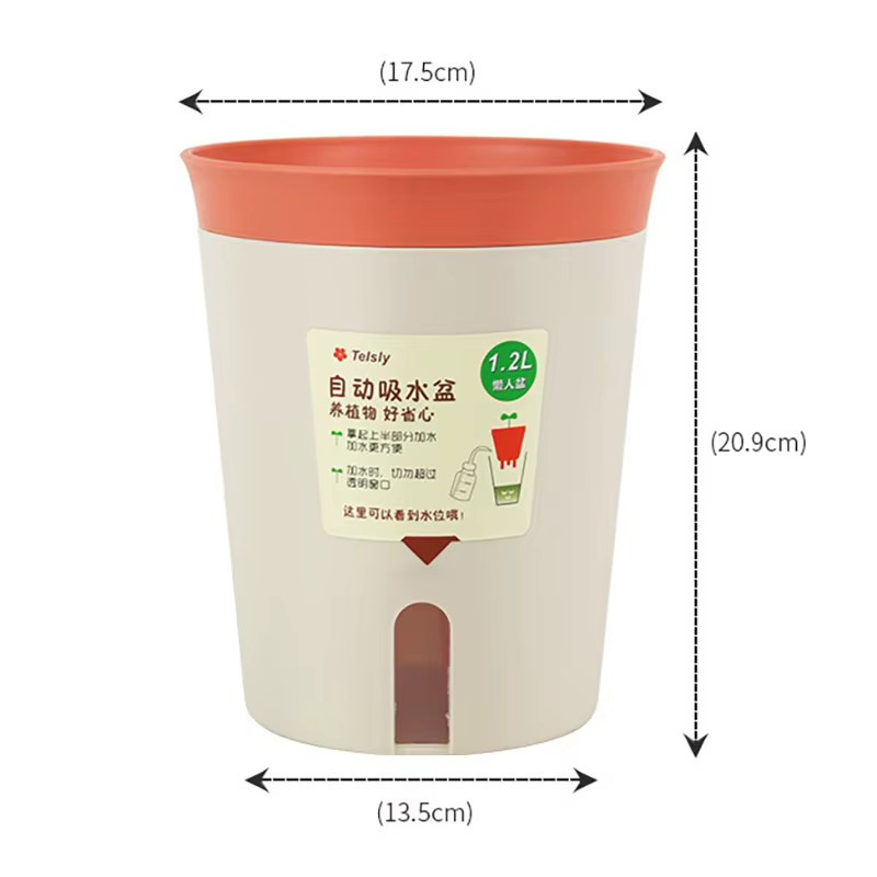 Pot de fleur hydroponique à Double couche, arrosage automatique, en plastique, plantes paresseuses e