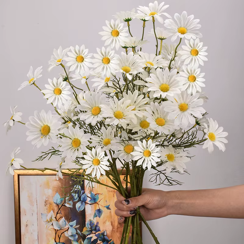 Bouquet de fleurs marguerite blanche artificielle, 3/5/10 pièces, Vase à faire soi-même, décoration 