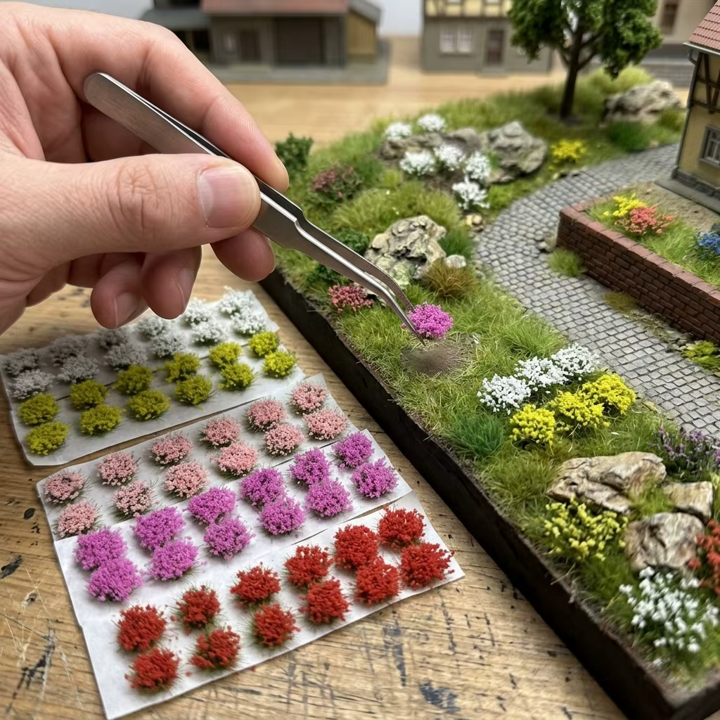 14 bouquets de fleurs artificielles, modèles de simulation de végétation, décorations de jardin micr