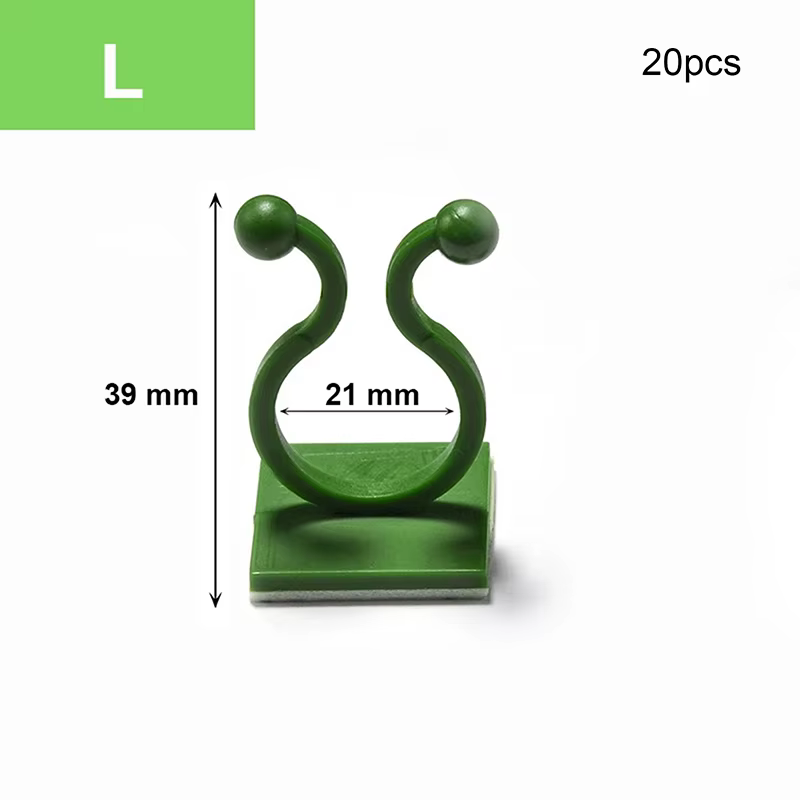 20 pièces support pour plantes feuille verte pince auto-adhésive plante pince maison jardin vigne In