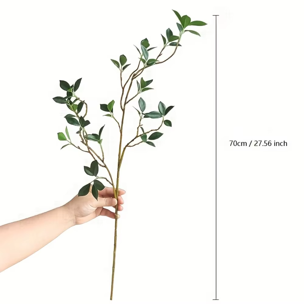 Lot de 3 feuilles de Ficus artificielles de 73 cm, branche de Ficus, feuille verte, décoration intér