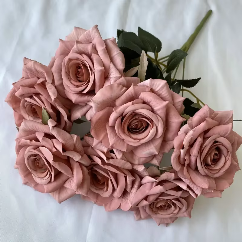 Fleurs artificielles en soie diamant Roses Bouquets maison chambre décoration Simulation fleur haric