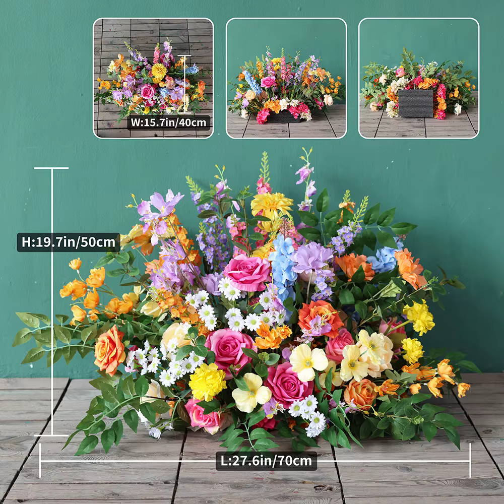 Décorations de mariage, Arrangement de fleurs vertes artificielles de Style coloré de printemps pour
