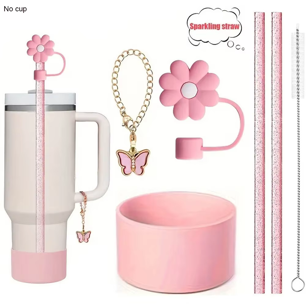 Ensemble d'accessoires réutilisables pour gobelets Stanley 40oz/30oz, housses de paille à nœud, pail