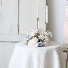 Blush blanc bleu clair fleurs artificielles décoration de mariage Pastel rose coin Swag arc fleur Ar