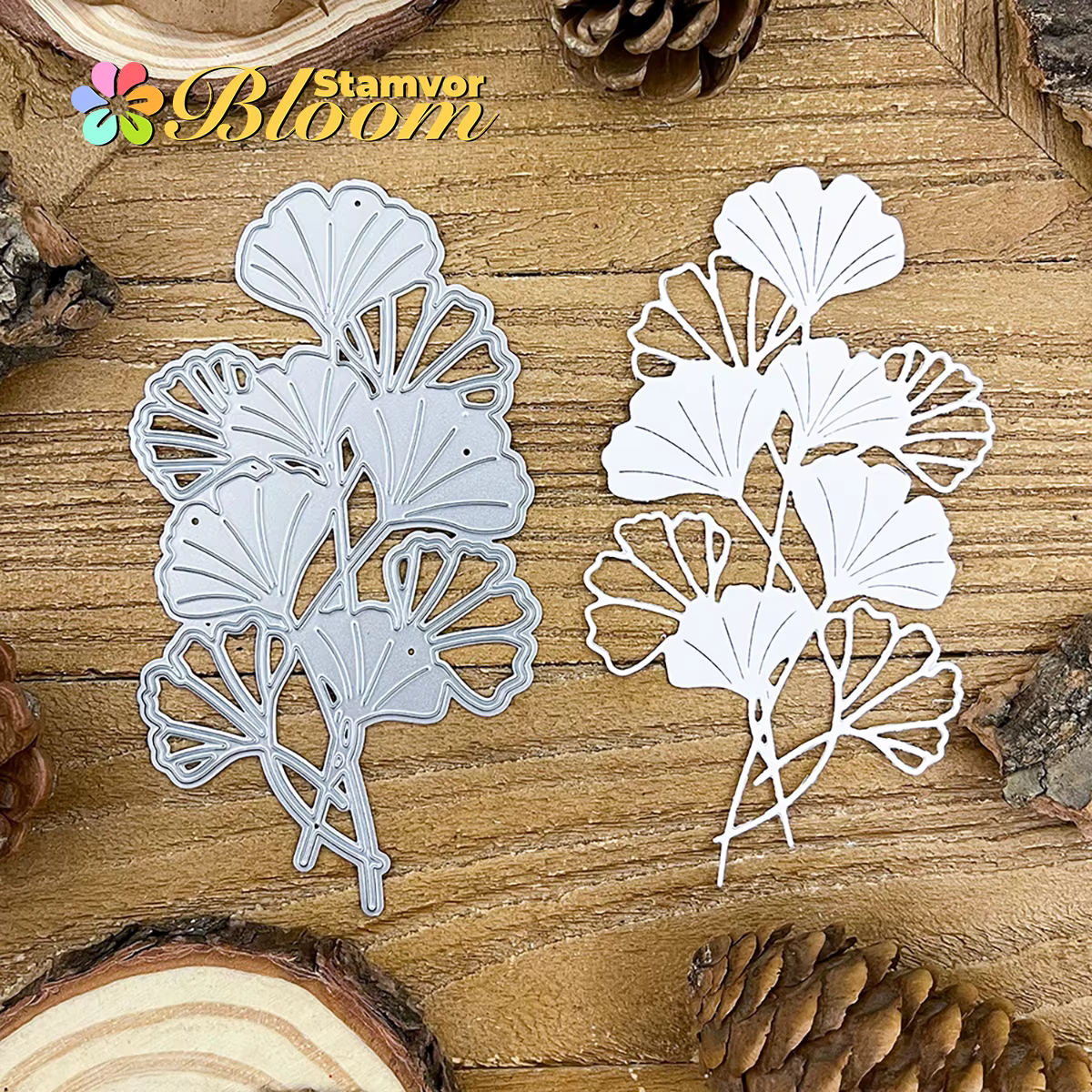 Ginkgo biloba feuilles belles fleurs matrices de découpe en métal Scrapbooking gaufrage décoratif