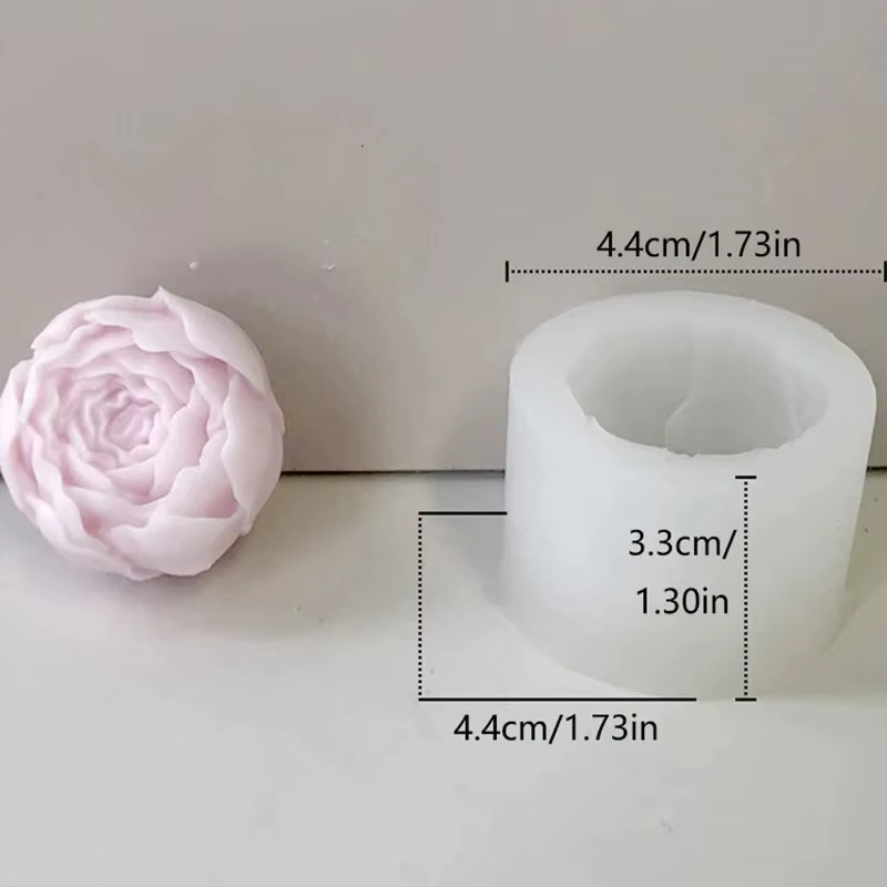 Rose avec bourgeons, moule en silicone, savon fleuri, parfum de bougie, moule à gâteau en gypse