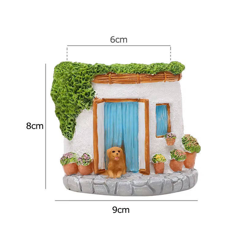 Jardinière succulente en résine – Conception de chalet et de chiot, mini pot de fleur/porte-crayons,