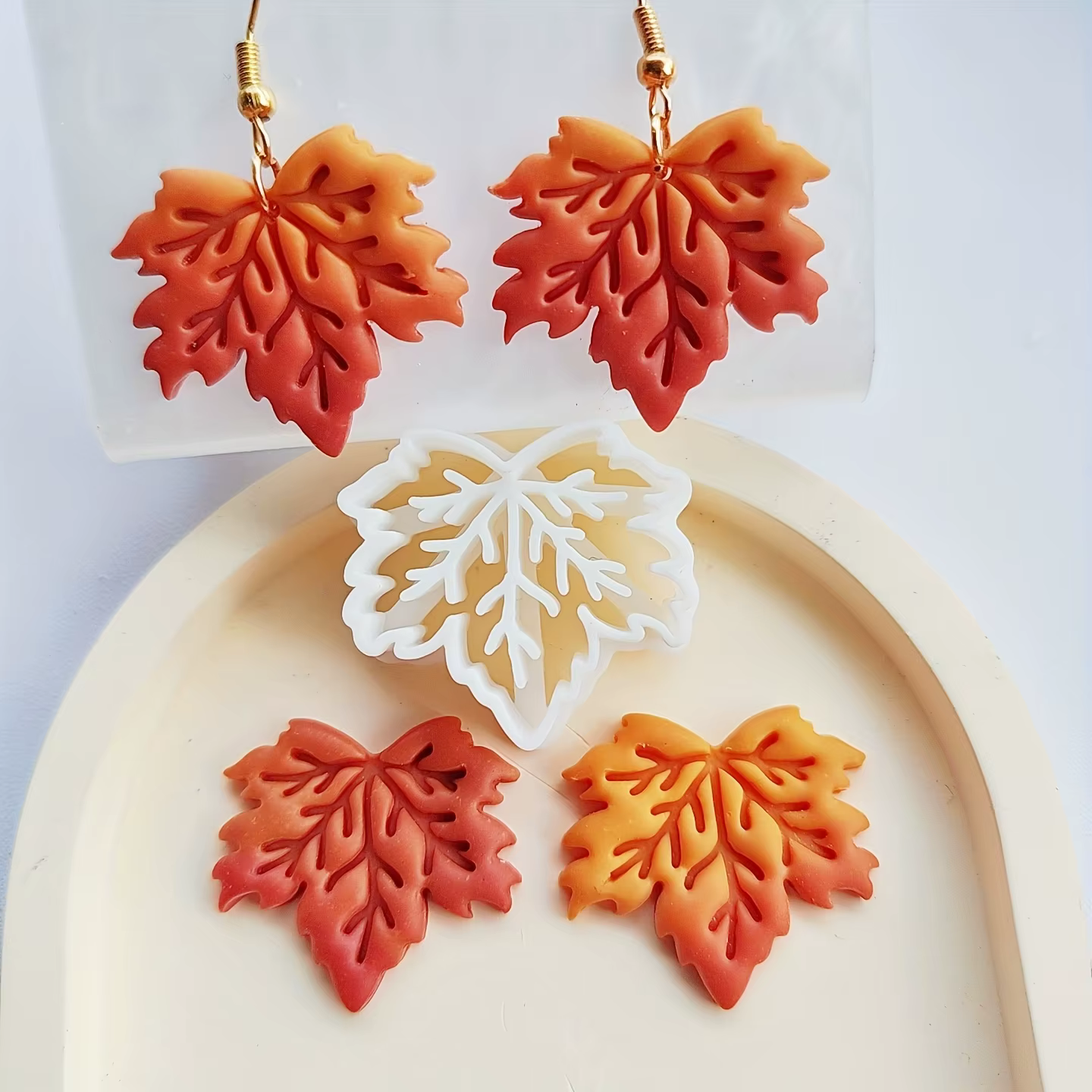 Moule à motif floral pour pétale de fleur en argile polymère, outils de pâte à modeler pour boucles