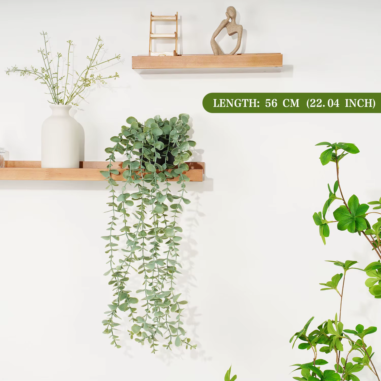 Guirxiété murale de feuilles vertes pour la décoration intérieure, fausse plante verte, vigne artifi