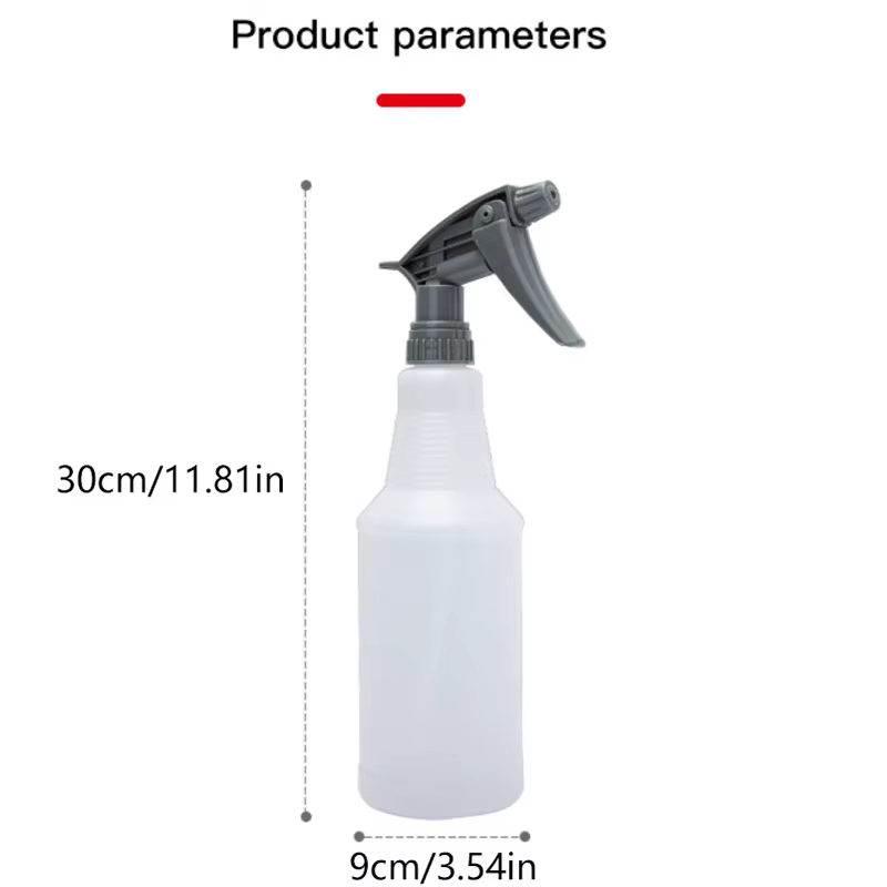 Bouteille pulvérisatrice en plastique rechargeable de 800 ml avec buse à jet réglable, atomiseur de 