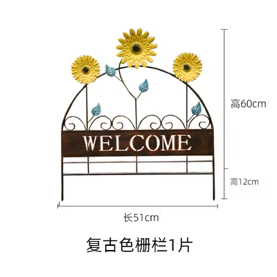 Décoration de clôture en tournesol, bordure de jardin extérieure créative, treillis de fleurs en mét