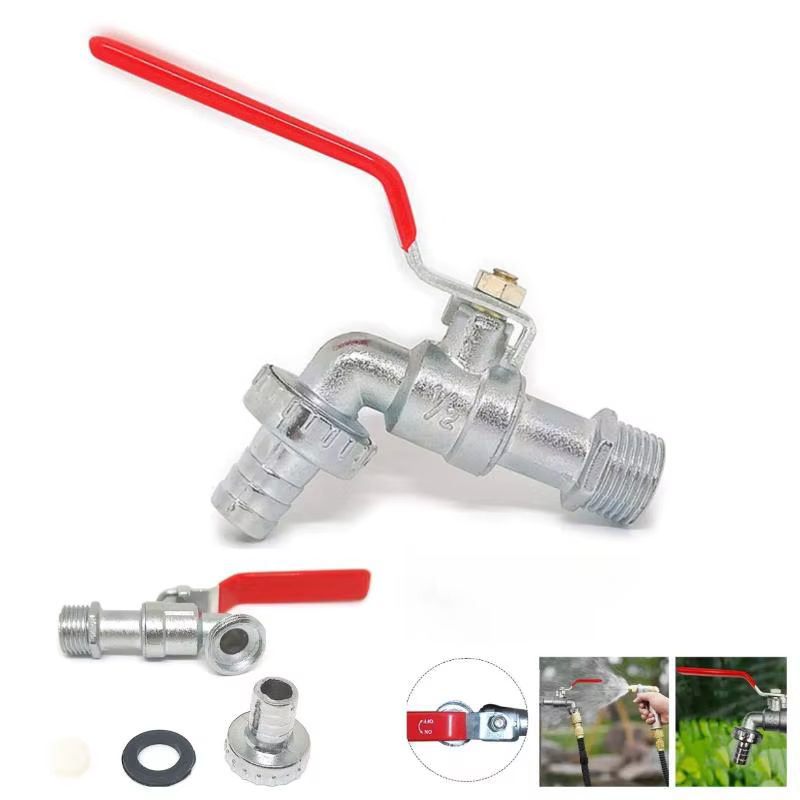 Robinet de jardin en laiton de 1/2 pouces pour réservoirs IBC – Valve de robinet d'eau à sortie uniq