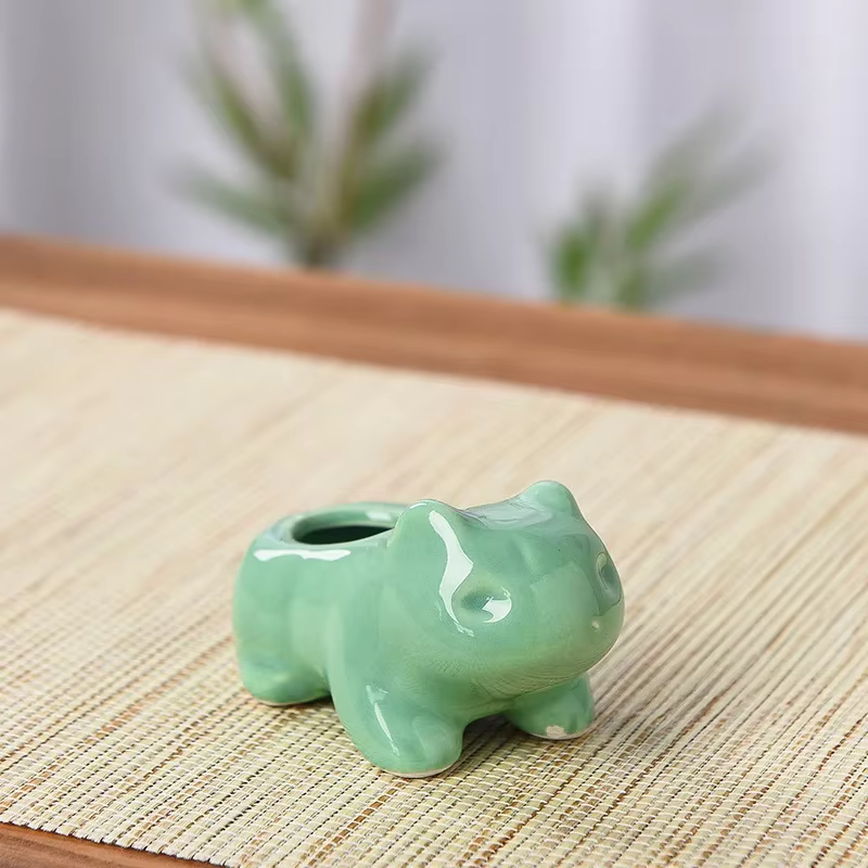 Mini Pot de fleurs créatif en céramique, jardinière succulente avec trou, plantes vertes mignonnes, 