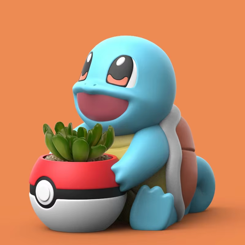 Pot de fleurs en résine d'anime de dessin animé Pokemon, statue de Squirtle, pot de fleurs, figurine