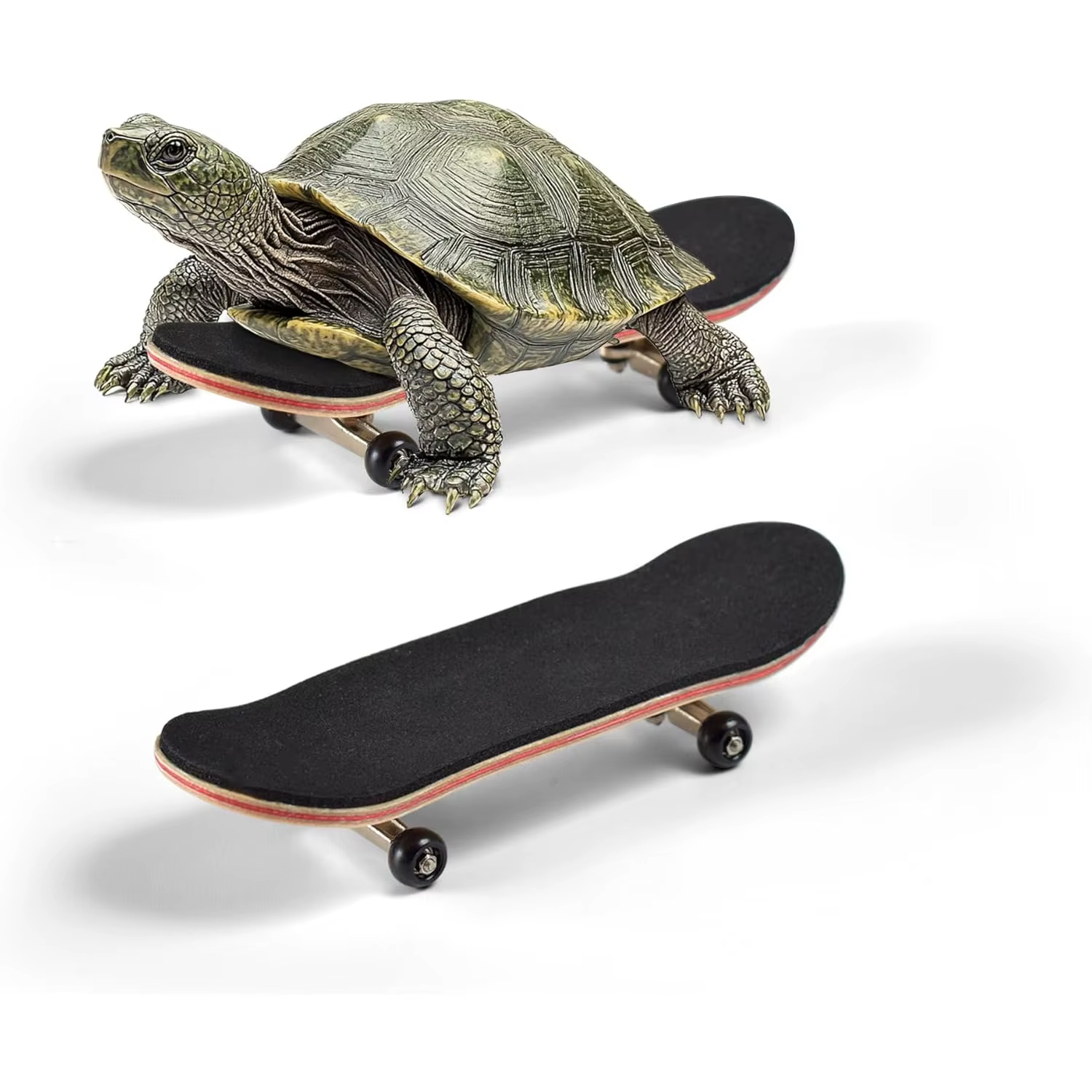 Mini planche à roulettes tortue avec coussinet antidérapant, roues à roulement lisses pour jouets to