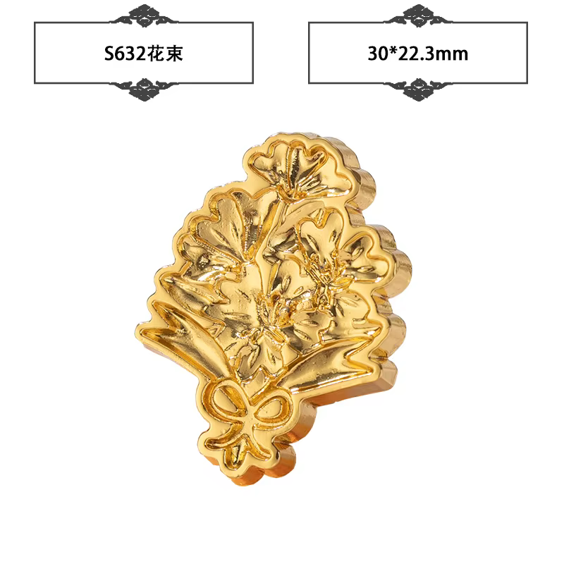 Sceau de timbre d'avertissement de plante, impression optique, tête de cuivre, banc sculpté, outil d