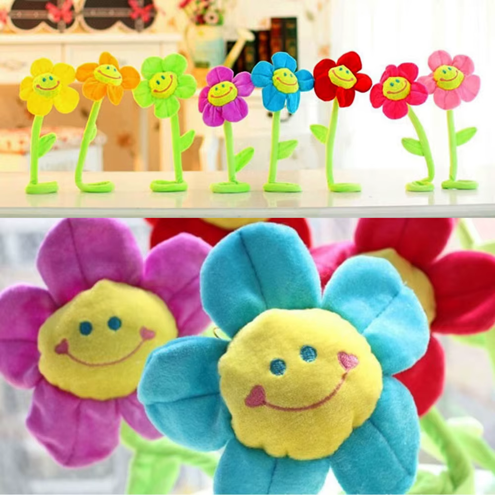 46cm 8 pièces doux mignon bricolage pliable visage souriant marguerite soleil fleurs plantes jouet p