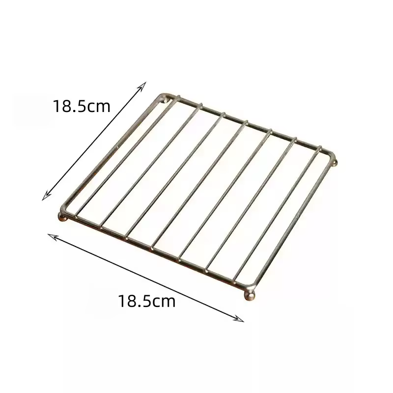 Tapis de Pot carré en métal, sous-verres, coussin d'isolation thermique pour bol, plat, Casserole, P