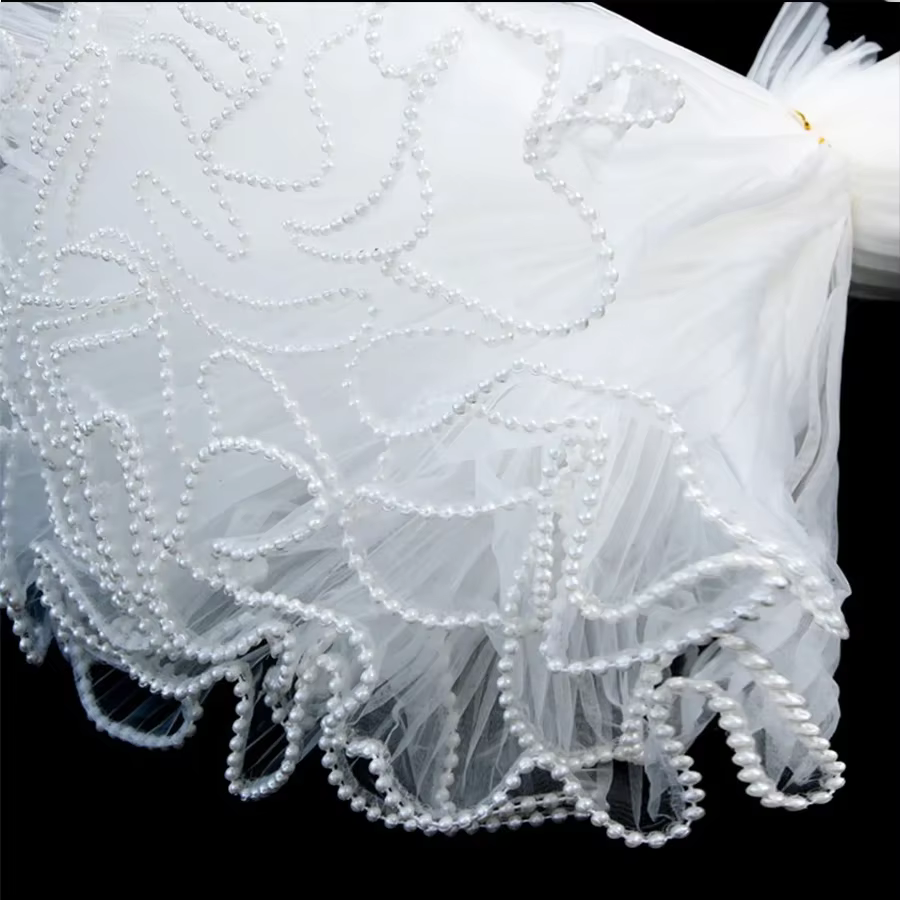 28 cm x 400 cm papier d'emballage de fleurs perle vague fil fleur emballage dentelle maille fleurist