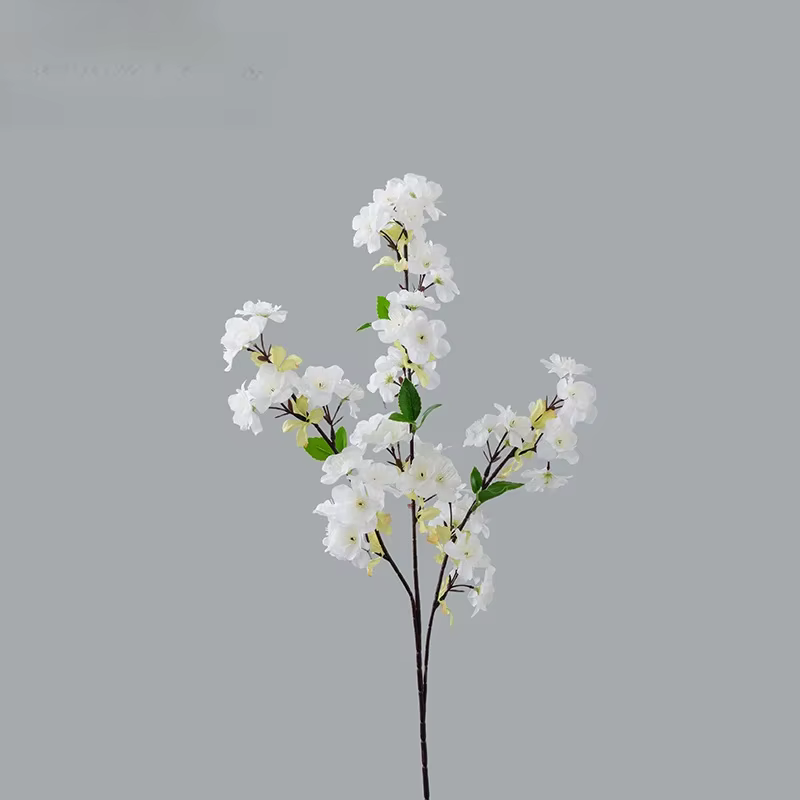 Décor d'hôtel artificiel 3 fourchettes fleurs de cerisier branche soie fausse fleur jardin décoré ro
