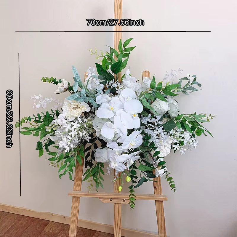 Verdure d'orchidée de rose blanche, déco d'arche de mariage, fleur de coin à accrocher artificielle,